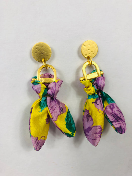 Unique Earrings | Silk Jewellery | Liberty Print | Floral Rose
