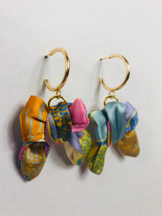 Bow Hoop Earrings | Silk Jewellery | Liberty Print | Pastel