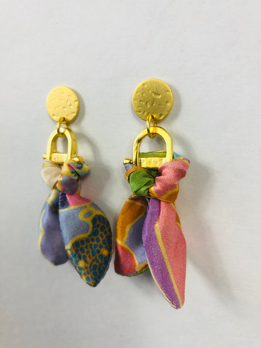 Unique Earrings | Silk Jewellery | Liberty Print | Pastel